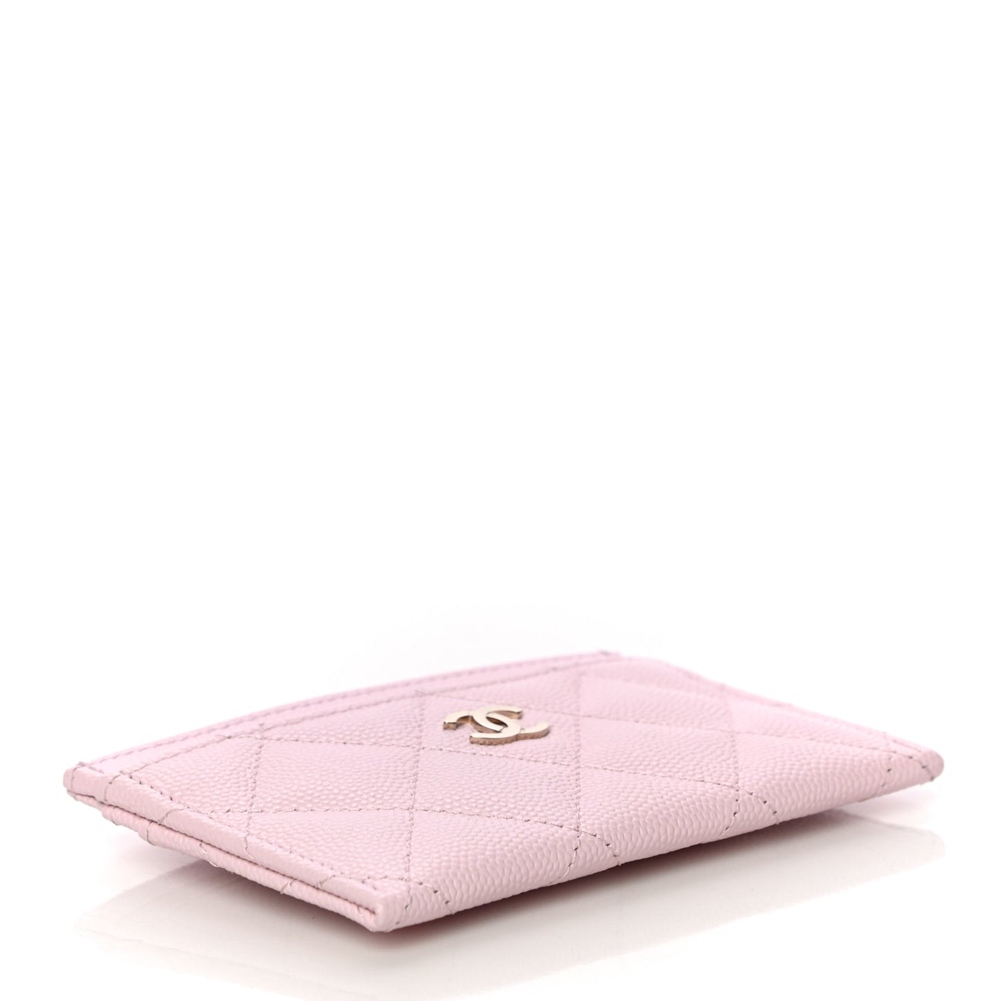 Caviar Quilted Card Holder Pink