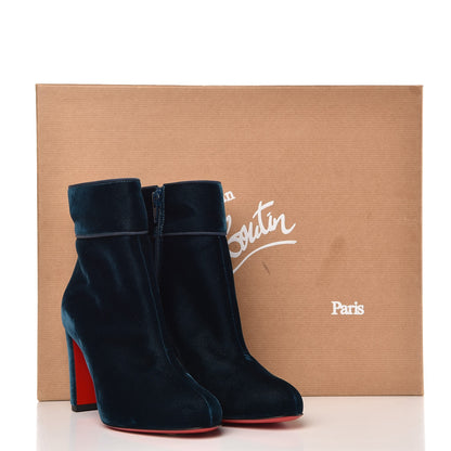 Christian Louboutin Velvet Moulamax 85 Booties 35.5 Petrol 7 of 7