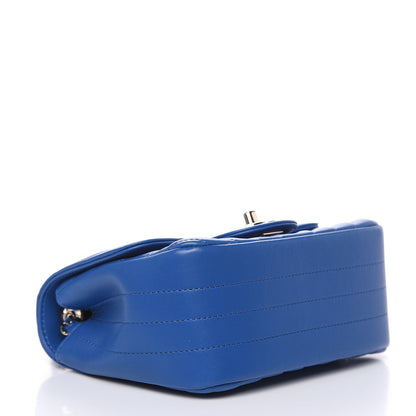 Chanel Lambskin Chevron Quilted Mini Square Flap Blue 4 of 10