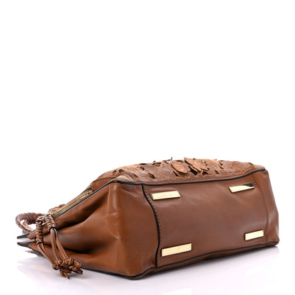 Valentino Garavani Vitello Lace Demetra Satchel Cognac 4 of 34