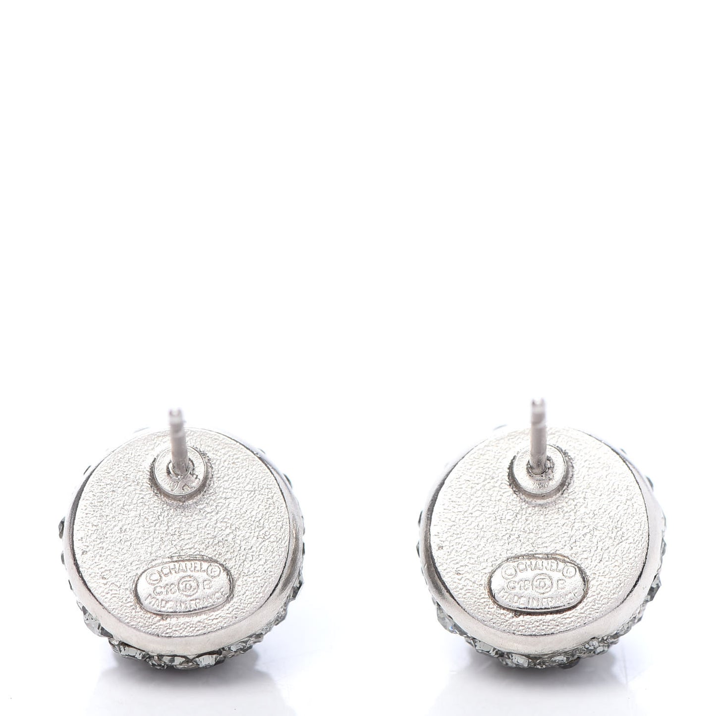 Crystal CC Earrings Silver