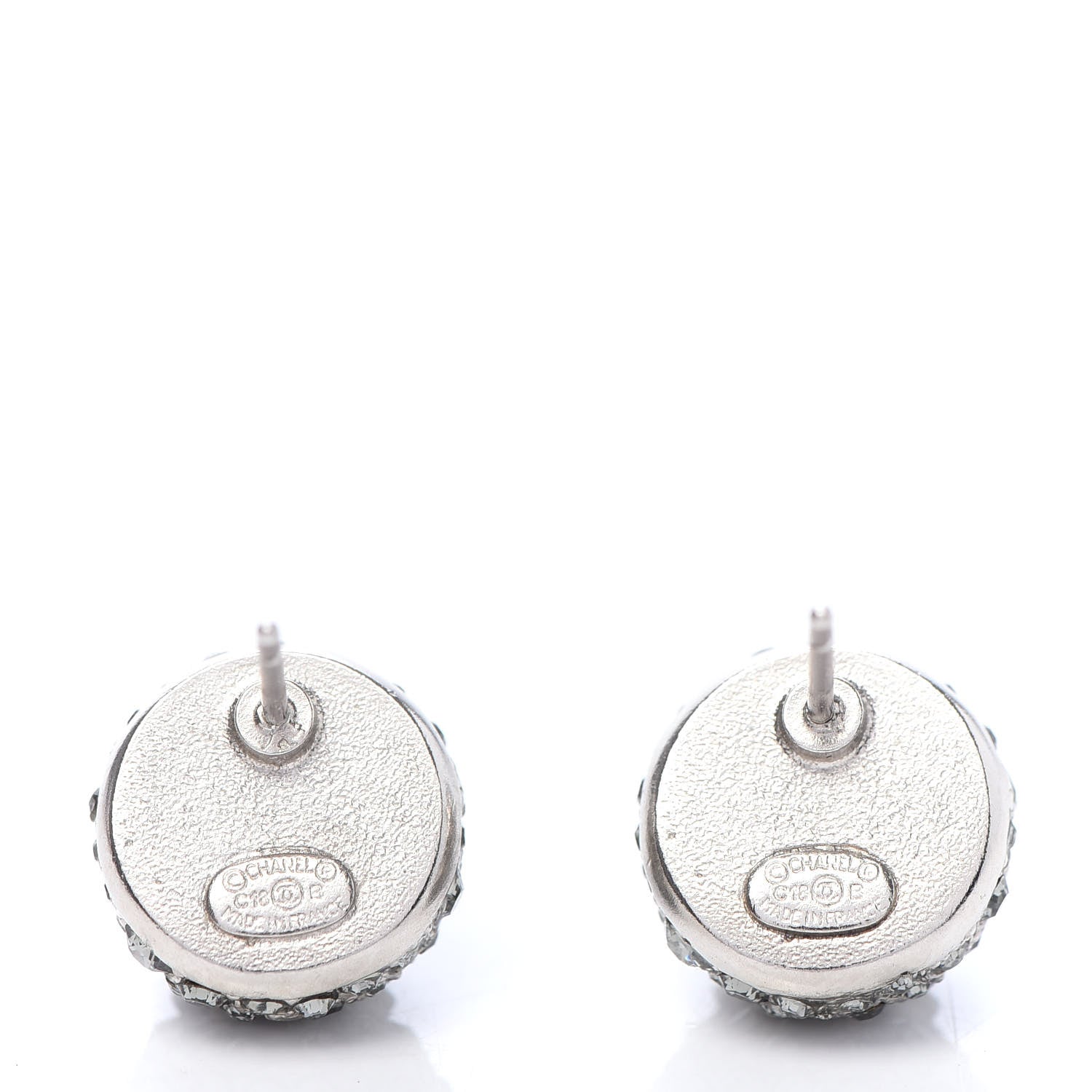 Chanel Crystal CC Earrings Silver 4 of 5