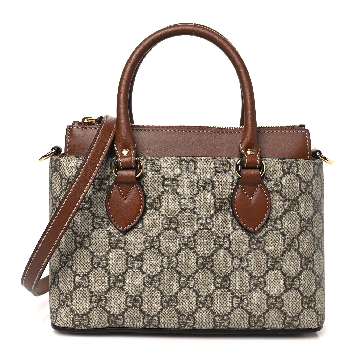 Gucci GG Supreme Monogram Mini Zip Top Tote Beige Tuscany 1 of 10