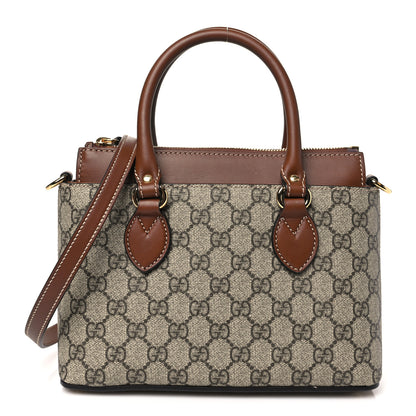 Gucci GG Supreme Monogram Mini Zip Top Tote Beige Tuscany 1 of 10