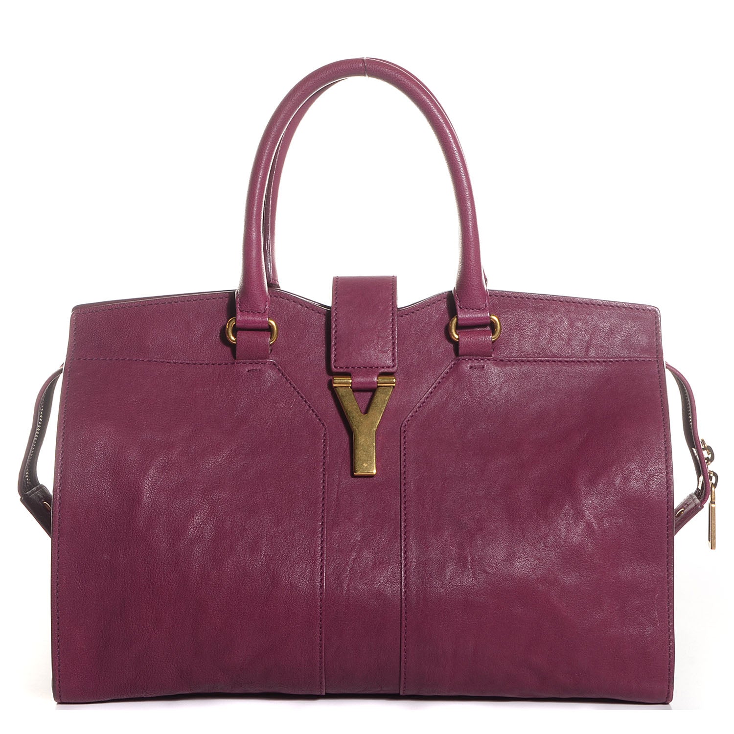 Saint Laurent Sheepskin Medium Cabas ChYc Black Cherry 1 of 10