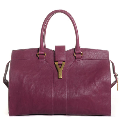 Saint Laurent Sheepskin Medium Cabas ChYc Black Cherry 1 of 10