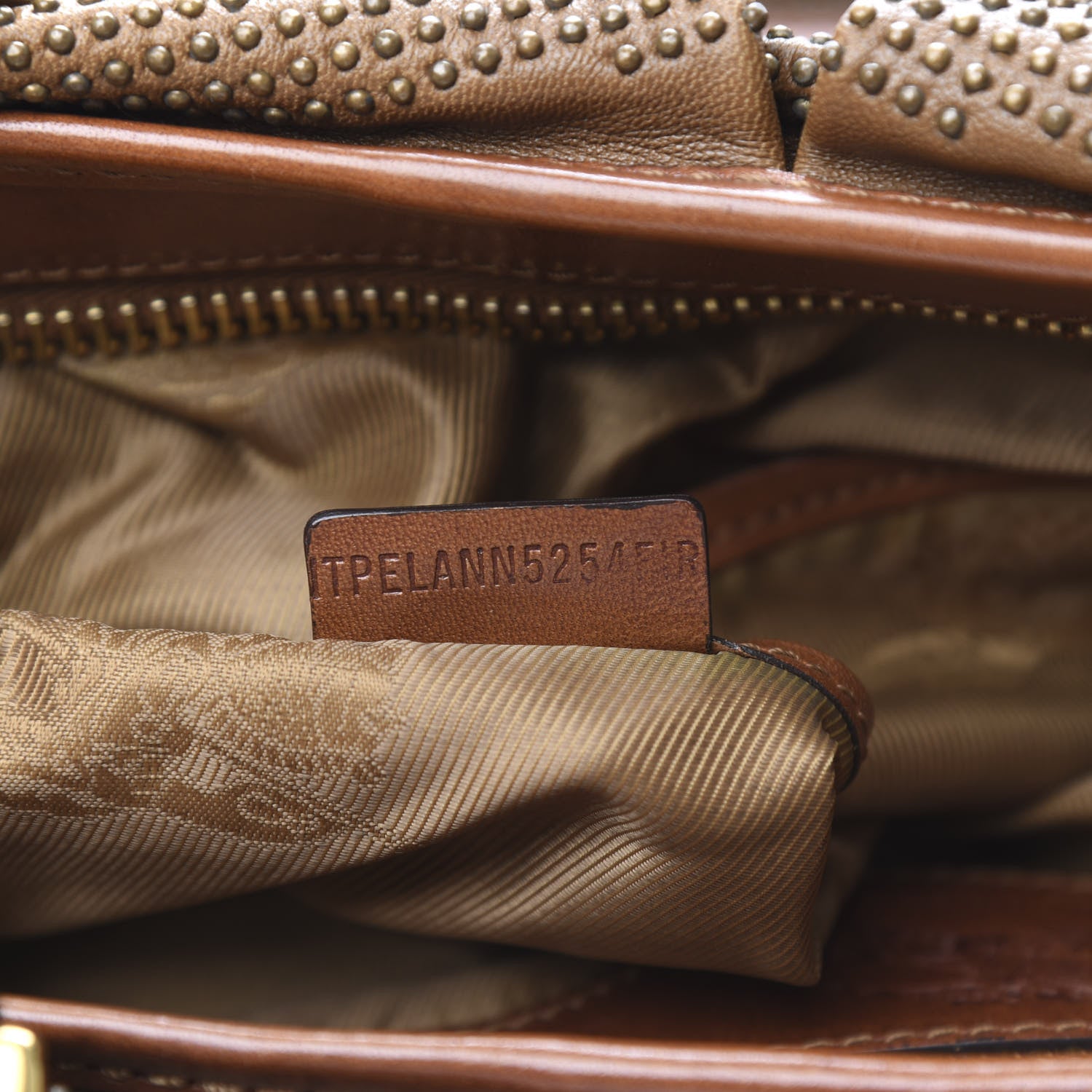 Burberry Calfskin Studded Satchel Brown 8 of 13
