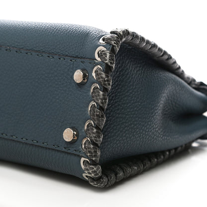 Fendi Cuoio Romano Selleria Elaphe Lace Up Medium Peekaboo Iconic Satchel Tempesta 11 of 16