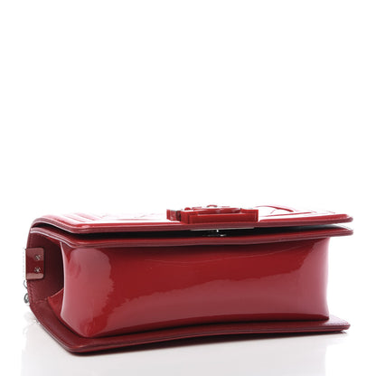 Chanel Patent Calfskin Quilted Small Plexiglass Boy Flap Red 4 of 9