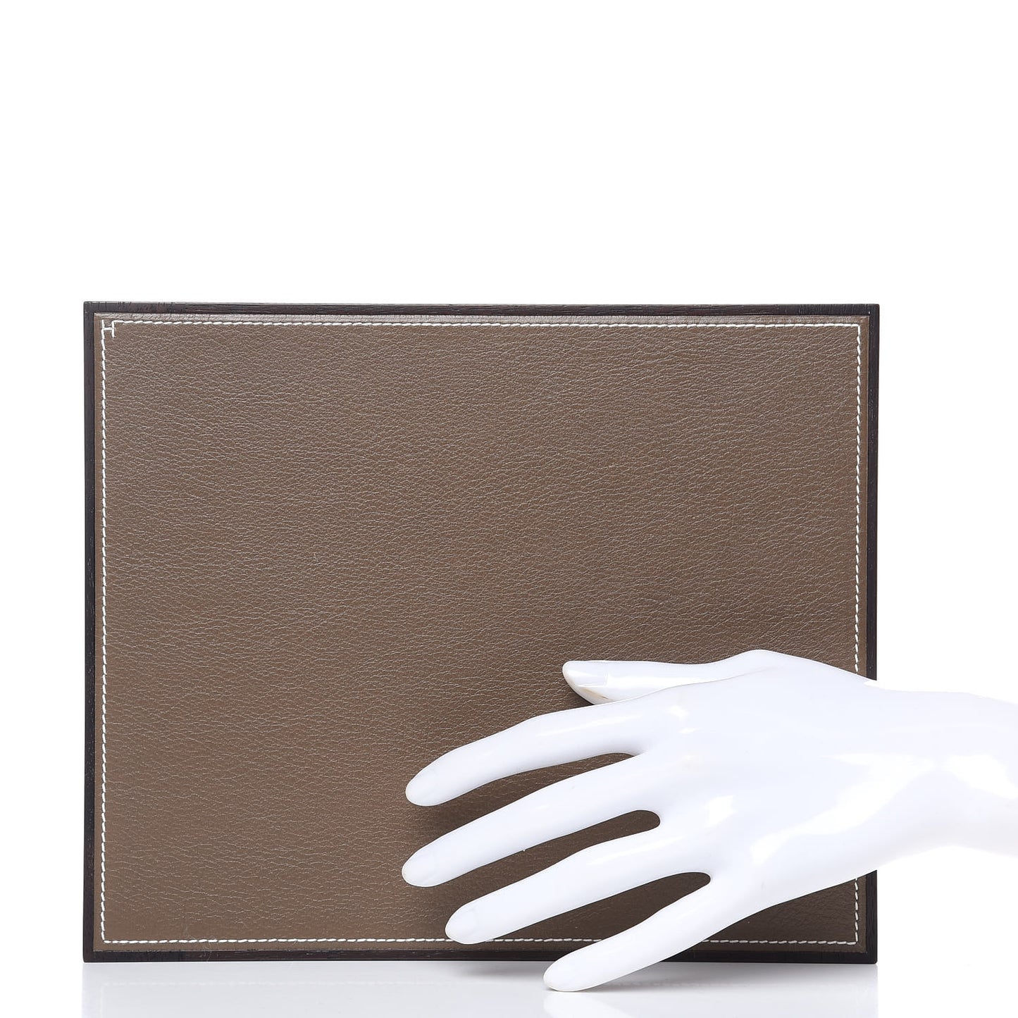 Mahogany Wood Smooth Taurillon Pleiade Mouse Pad Etoupe