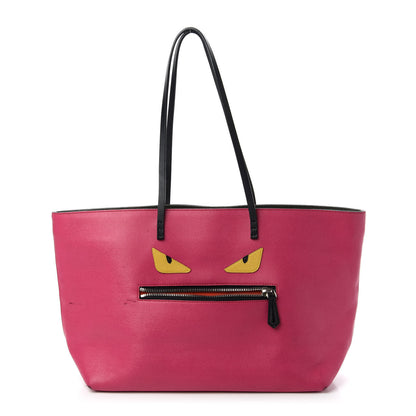 Fendi Vitello Elite Cuoio Monster Buggies Medium Roll Tote Ciclamino Black Multicolor Verde Prato 1 of 14