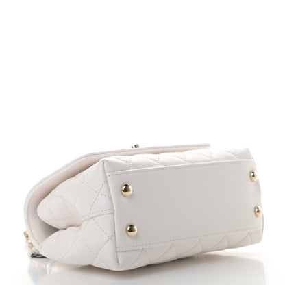 Chanel Goatskin Quilted Extra Mini Rainbow Coco Handle Flap White 4 of 11