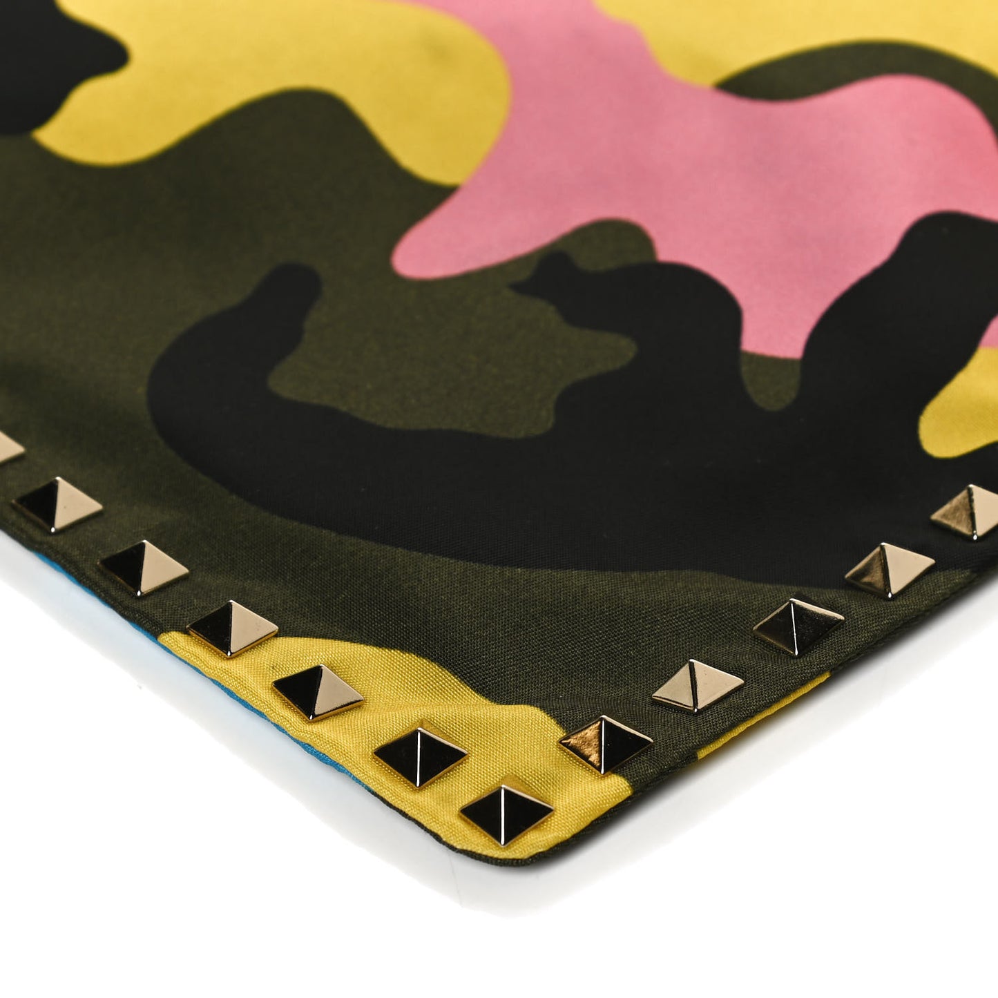 Nylon Camouflage Print Rockstud Zip Pouch Multicolor