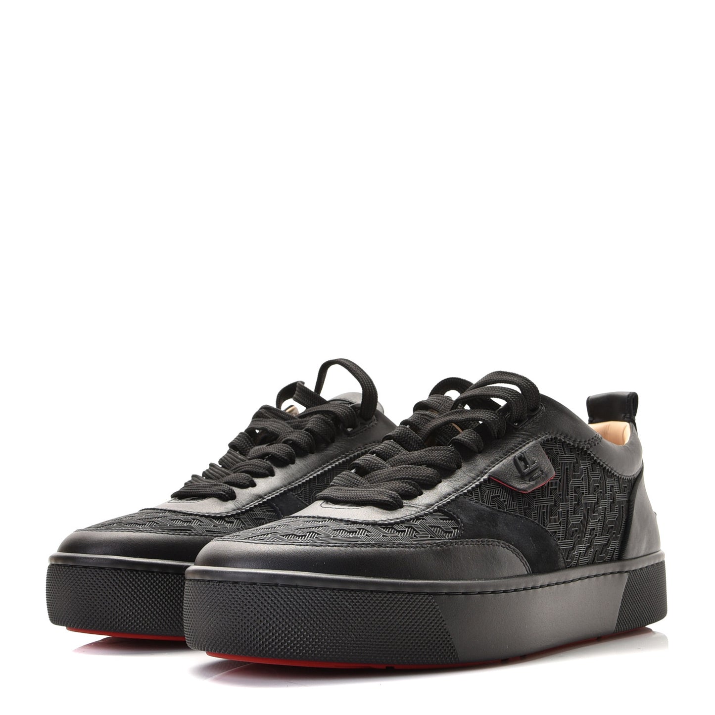 Calfskin Mens Happyrui Techno Flat Sneakers 43.5 Black