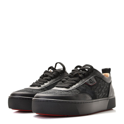 Christian Louboutin Calfskin Mens Happyrui Techno Flat Sneakers 43.5 Black 2 of 10