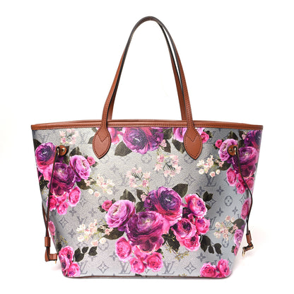 Louis Vuitton Metallic Monogram LV Garden Neverfull MM Silver 1 of 10