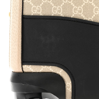 Gucci GG Supreme Monogram Textured Dollar Calfskin Web Small Savoy Cabin Trolley Beige Mystic White Oatmeal 12 of 15