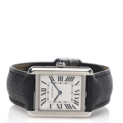 Cartier Stainless Steel Calfskin 24mm Tank Solo Quartz Watch 3 of 9
