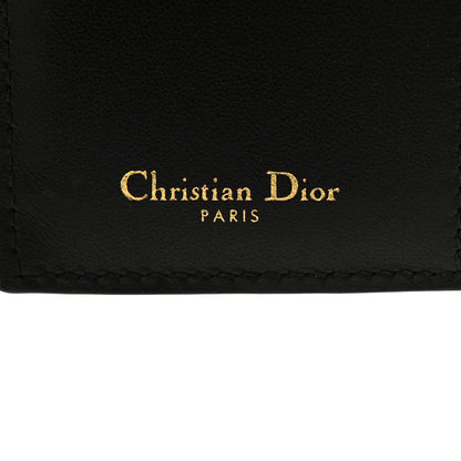 Christian Dior Grained Calfskin Supple Cannage Caro Dahlia Wallet Black 6 of 8