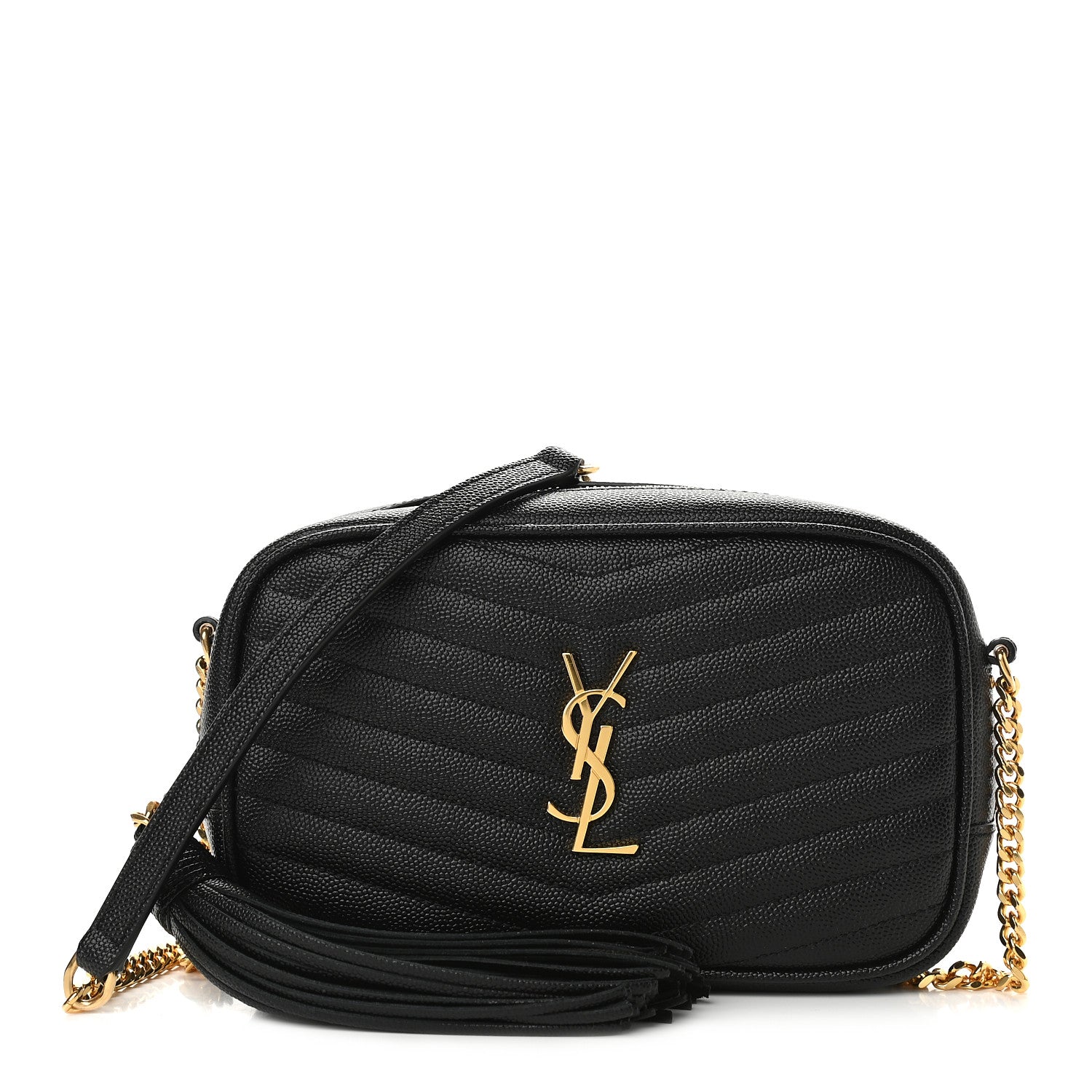 Saint Laurent Grain De Poudre Matelasse Monogram Mini Lou Camera Bag Black 1 of 9