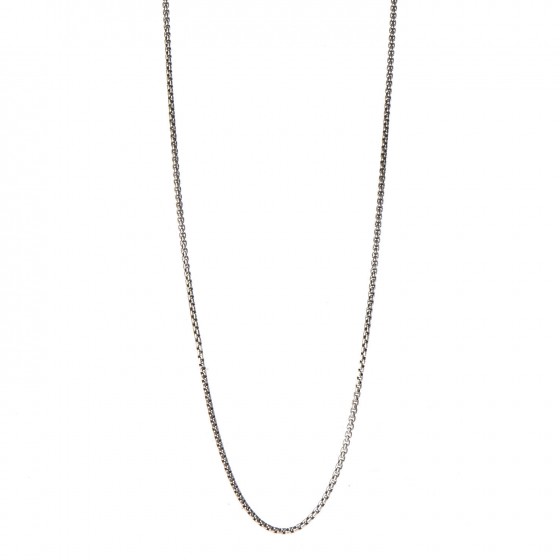 David Yurman Sterling Silver 14K Yellow Gold 2.7mm Small Box Chain Necklace 32" 1 of 6