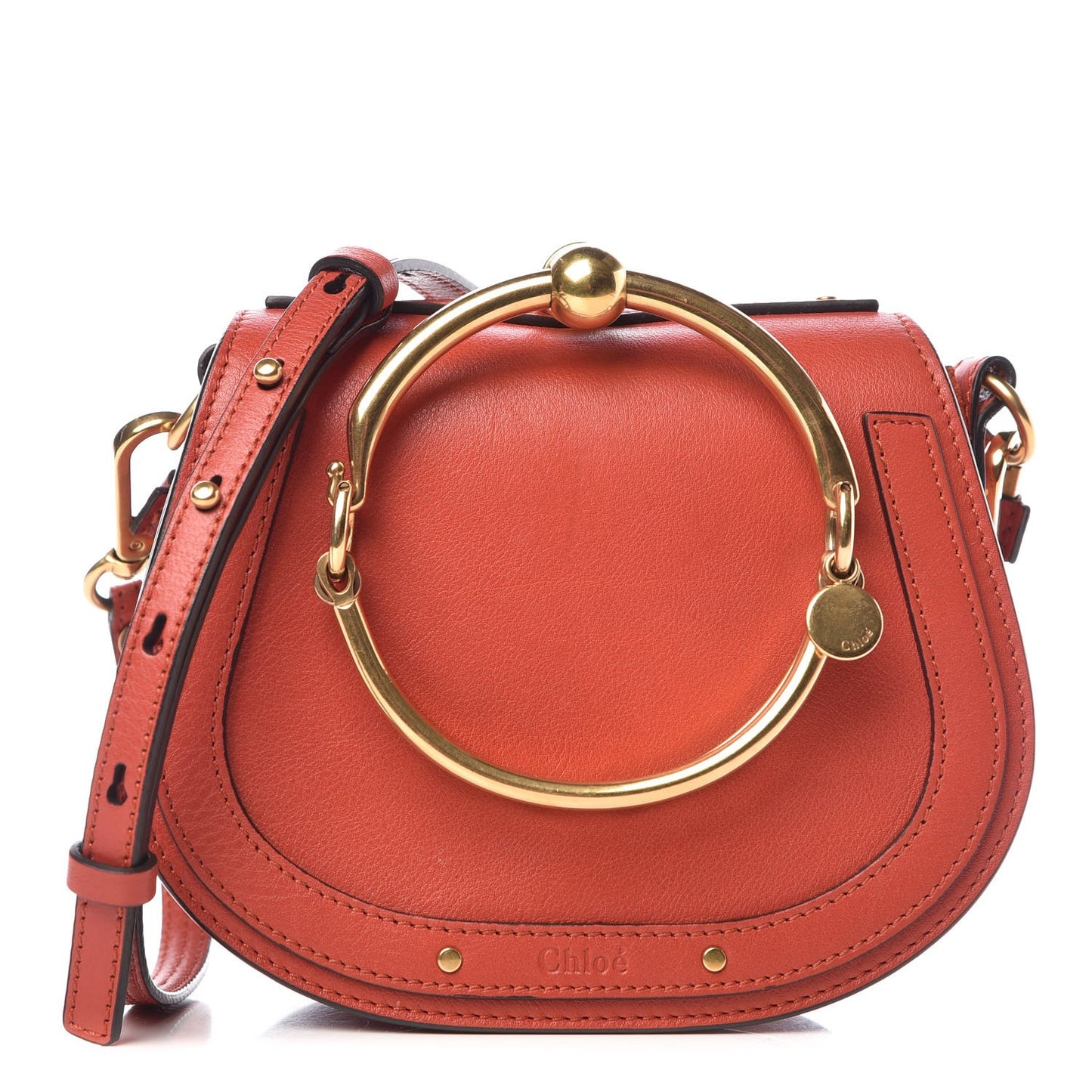 Calfskin Small Nile Bracelet Bag Earthy Red