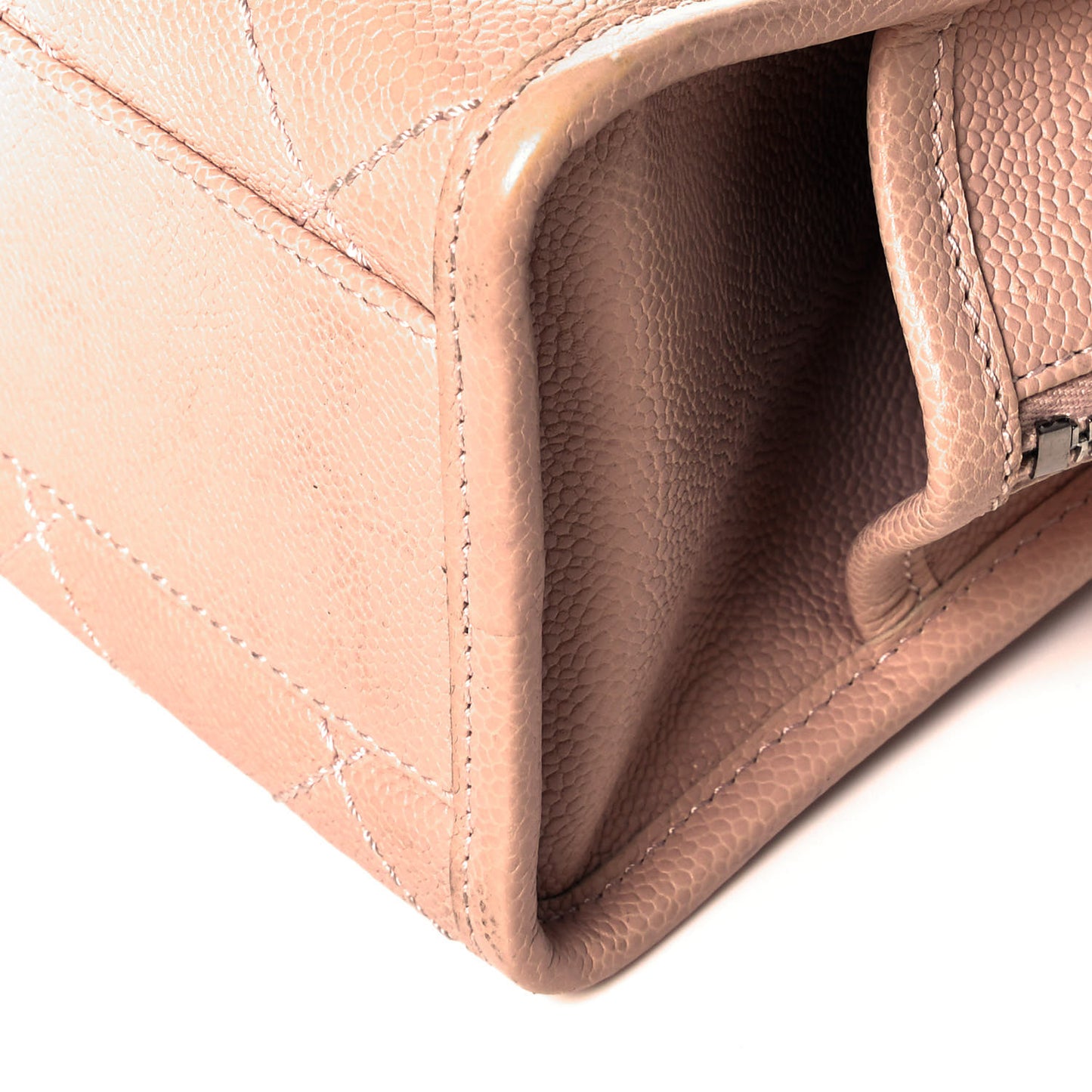 Caviar Quilted Small Deauville Bowling Bag Light Pink