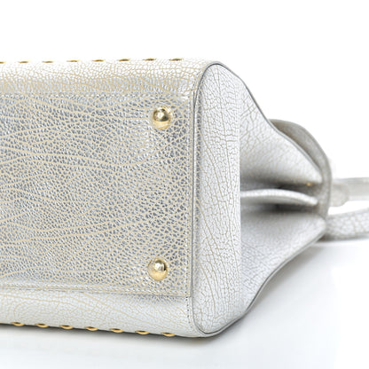 Delvaux Metallic Crispy Calfskin MM Brillant Satchel Antique Silver 9 of 10