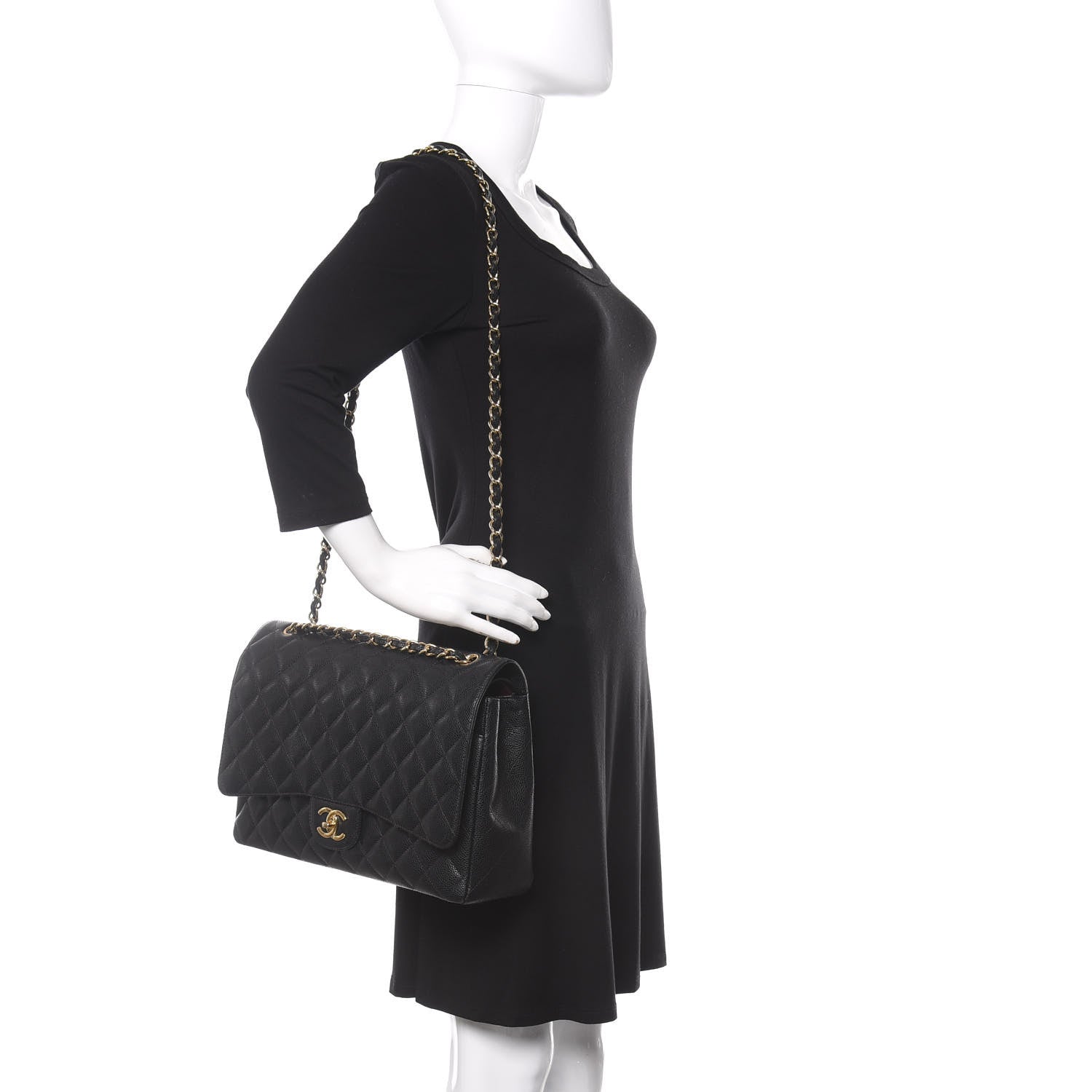 Chanel Caviar Quilted Maxi Double Flap Black 2 of 17