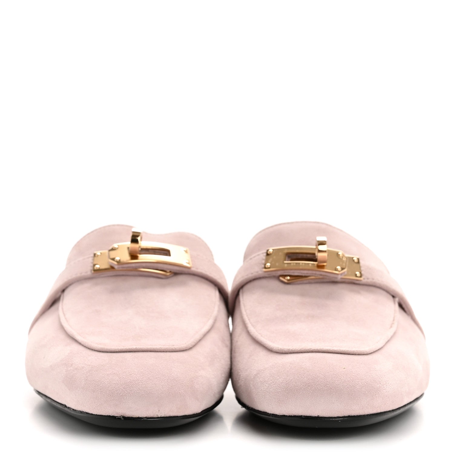Hermes Suede Goatskin Oz Mules 35.5 Rose Porcelaine 3 of 11