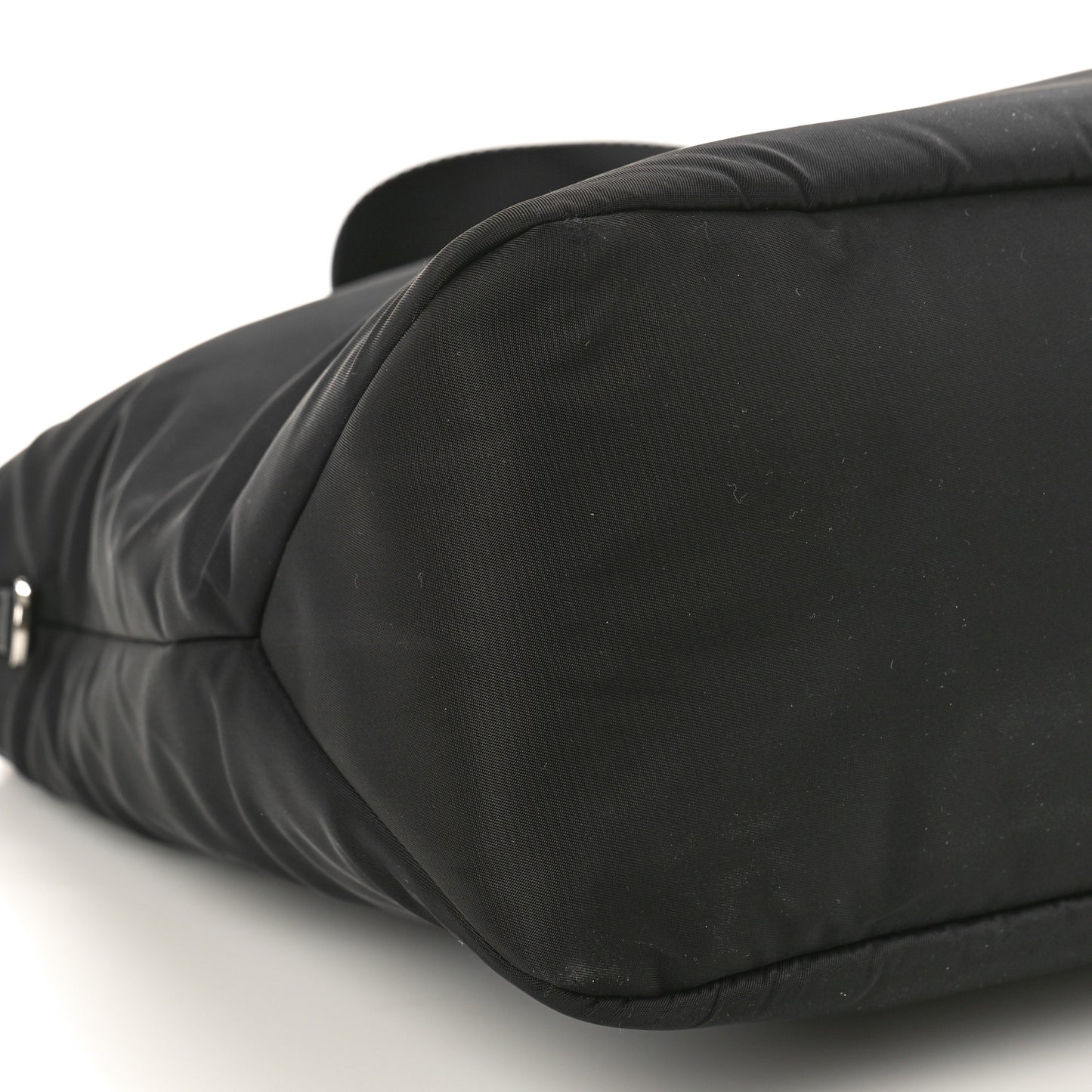 Re-Nylon Nappa Triangle Medium Double Handled Tote Black