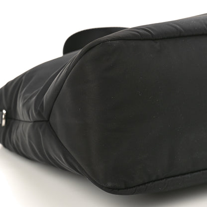 Prada Re-Nylon Nappa Triangle Medium Double Handled Tote Black 10 of 11