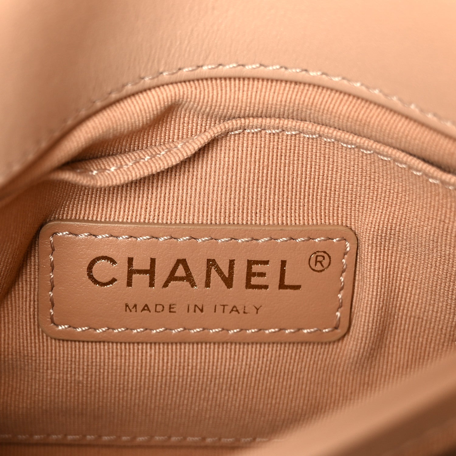 Chanel Calfskin Quilted Pearl Jewel Chain Flap Beige 1864621