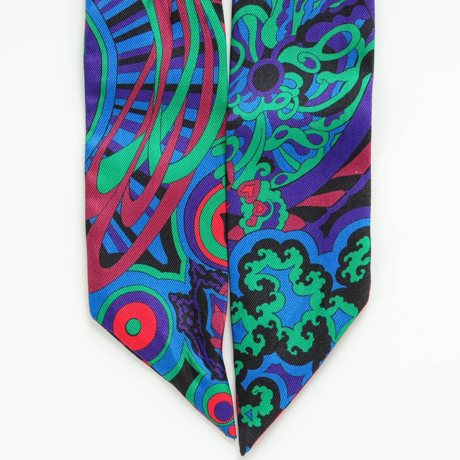 Hermes Silk L'Ivresse De L'Infini Twilly Rouge Violet Vert 4 of 4