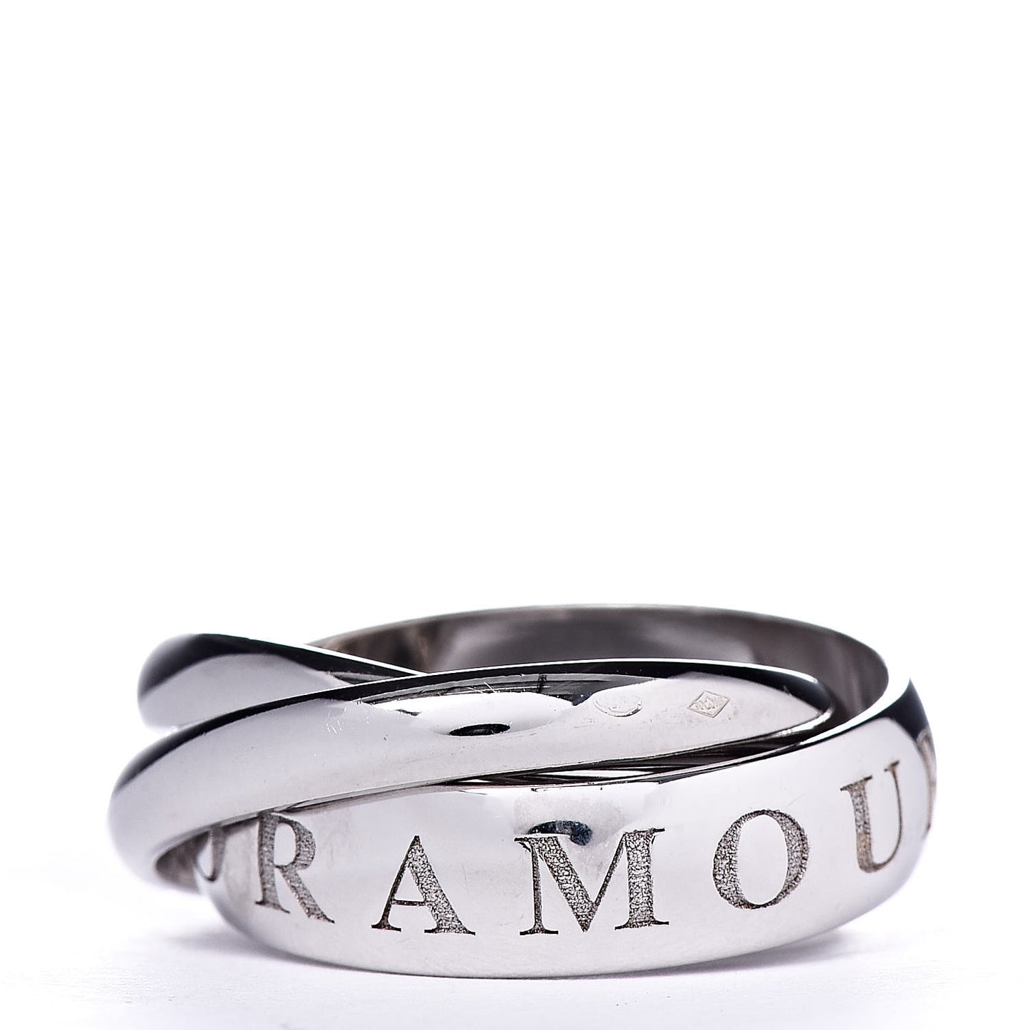 18K White Gold 98 Xmas Limited Trinity Ring 51 5.75