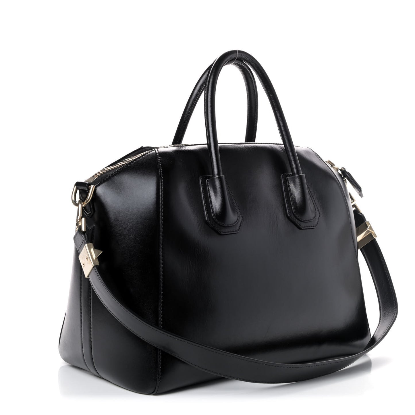 Shiny Lord Calfskin Medium Antigona Black