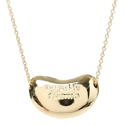 Tiffany 18K Yellow Gold 18mm Elsa Peretti Bean Pendant Necklace 4 of 5