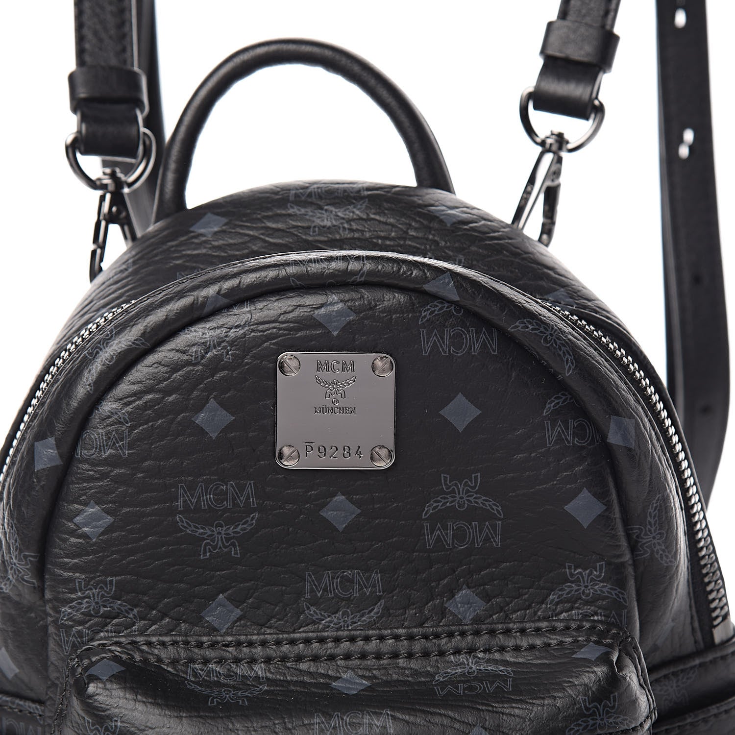 MCM Visetos Side Stud X-Mini Stark Bebe Boo Backpack Black 9 of 9
