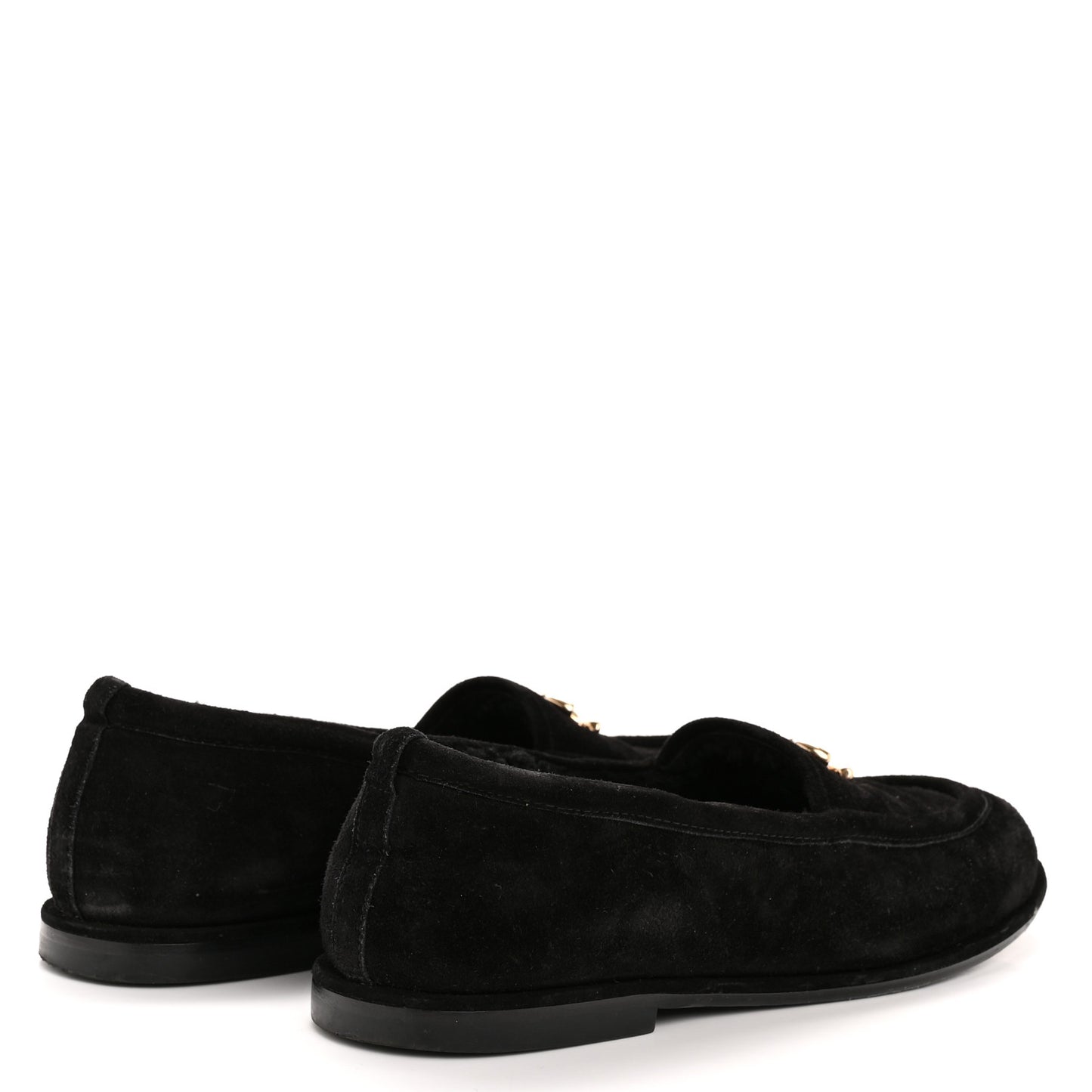 Suede Calfskin CC Loafers 39.5 Black
