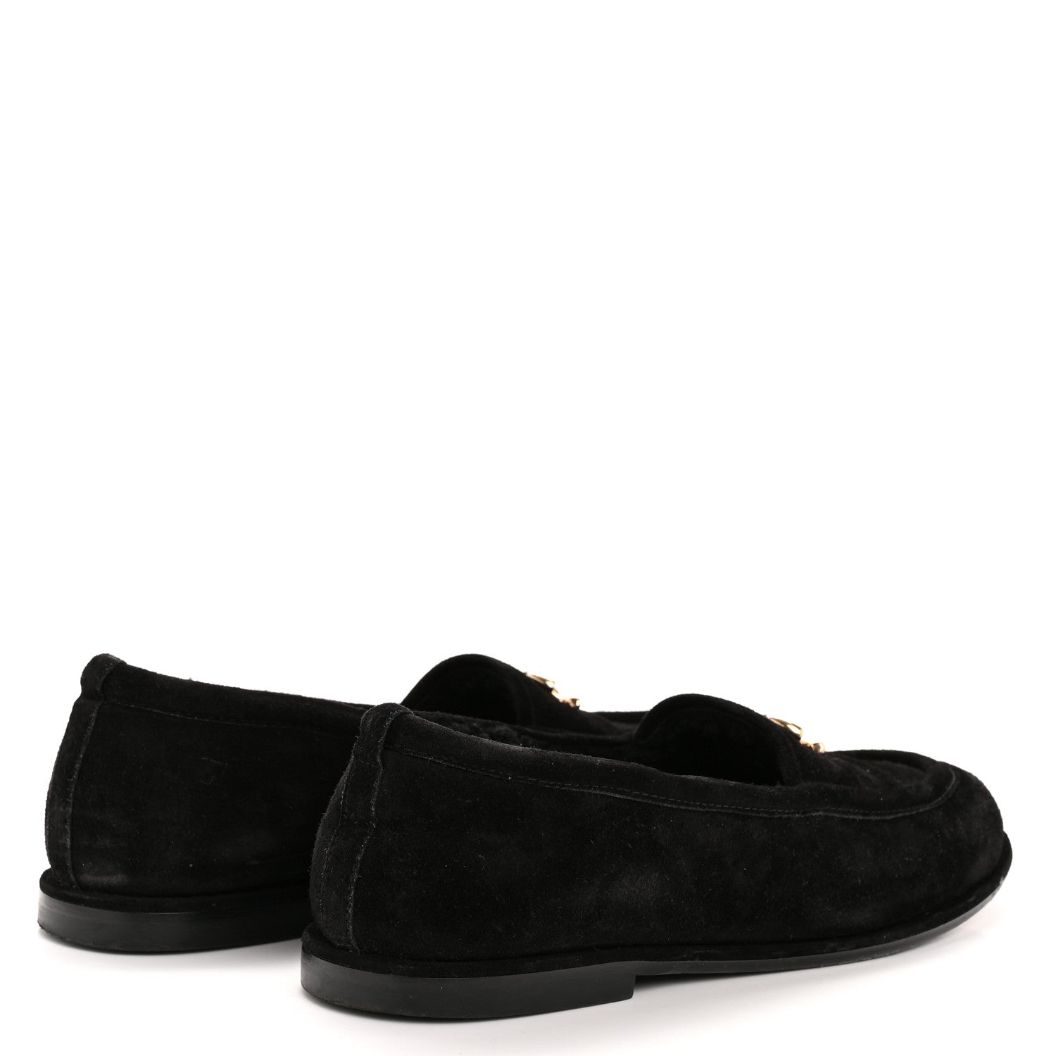 Chanel Suede Calfskin CC Loafers 39.5 Black 5 of 11