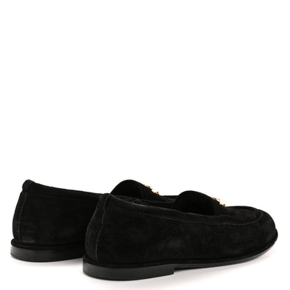 Chanel Suede Calfskin CC Loafers 39.5 Black 5 of 11