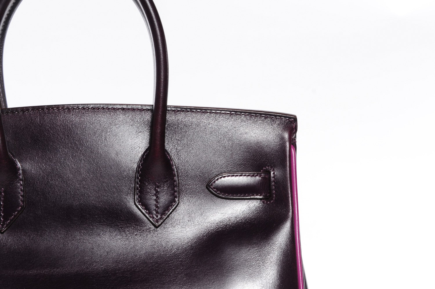 Hermes Box Bi-Color Birkin 30 Raisin Cyclamen 3 of 26