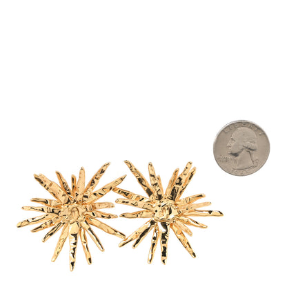 Chanel Metal CC Starburst Earrings Gold 2 of 5