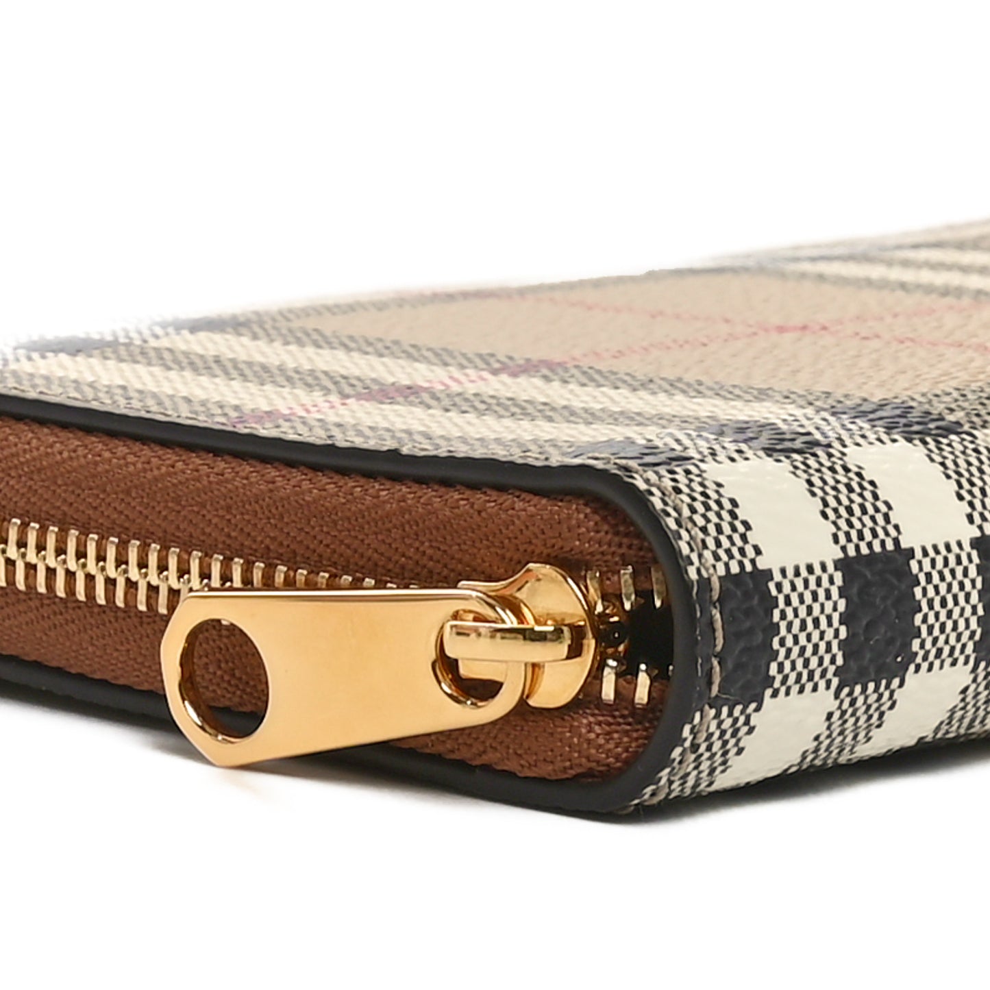 Vintage Check Elmore Zip Around Wallet Brown