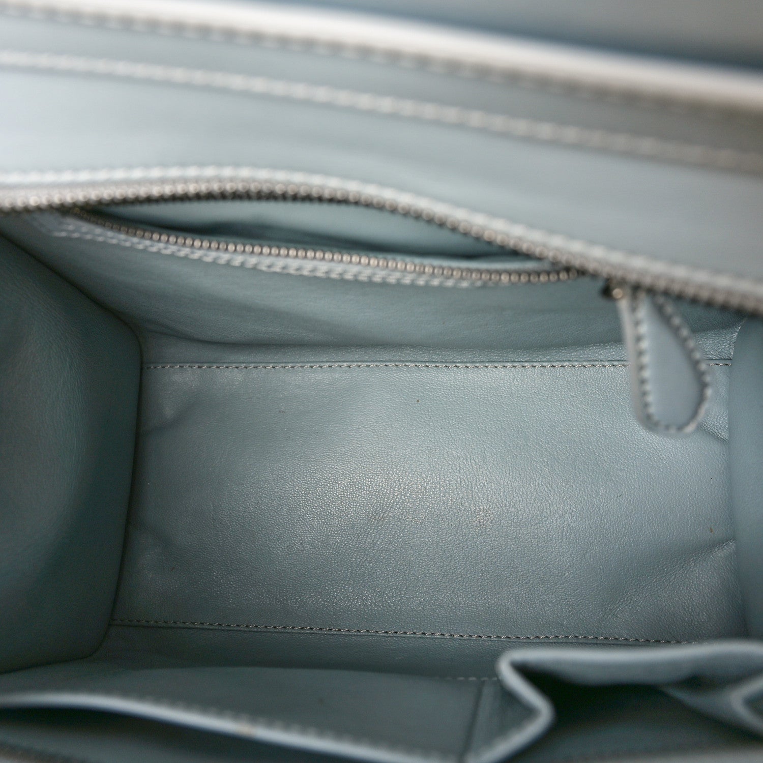 Celine Drummed Calfskin Micro Luggage Sky Blue 5 of 9