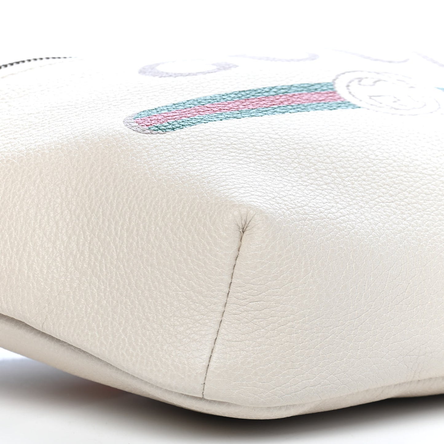 Grained Calfskin Logo Belt Bag White