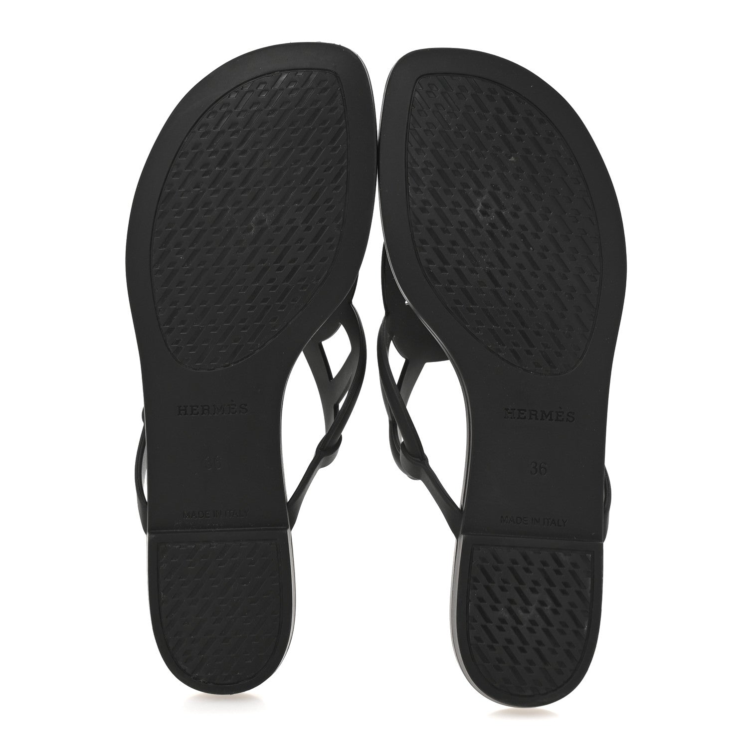 Hermes Rubber Womens Egerie Sandals 36 Black 6 of 10