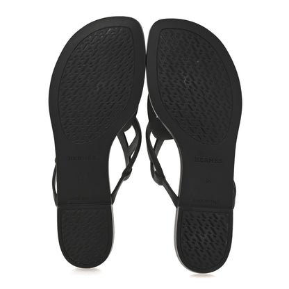 Hermes Rubber Womens Egerie Sandals 36 Black 6 of 10