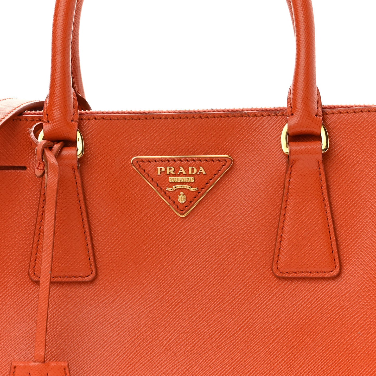 Saffiano Lux Galleria Double Zip Tote Papaya