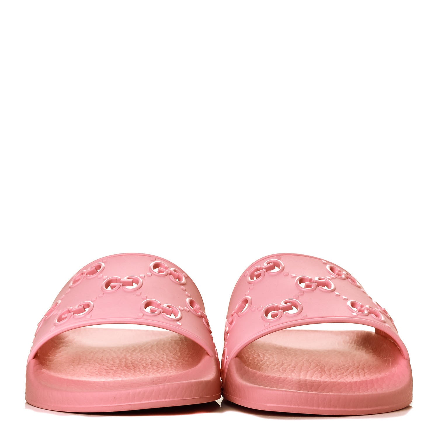 Gucci Rubber GG Monogram Perforated Womens Slide Sandals 41 Rose Box 2 of 8